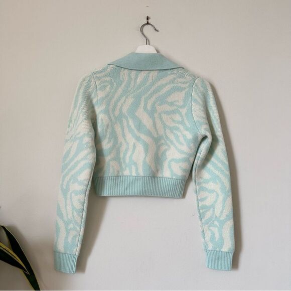 NAADAM Wool Cashmere Blend Cropped Cardigan Sweater in Sea Foam Size Small - Picture 2 of 5